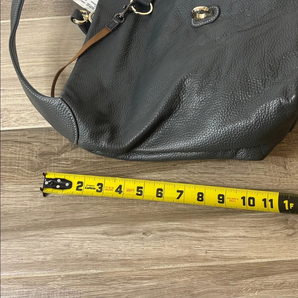 Dooney & Bourke NEW Dark Gray Logo Lock Shoulder Bag in perfect condition